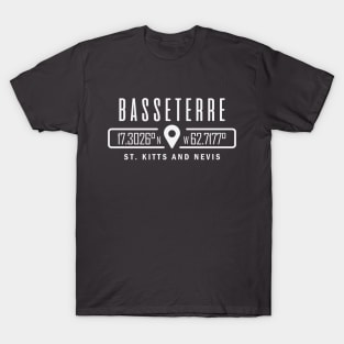 Basseterre, St Kitts and Nevis GPS Location T-Shirt